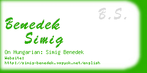 benedek simig business card